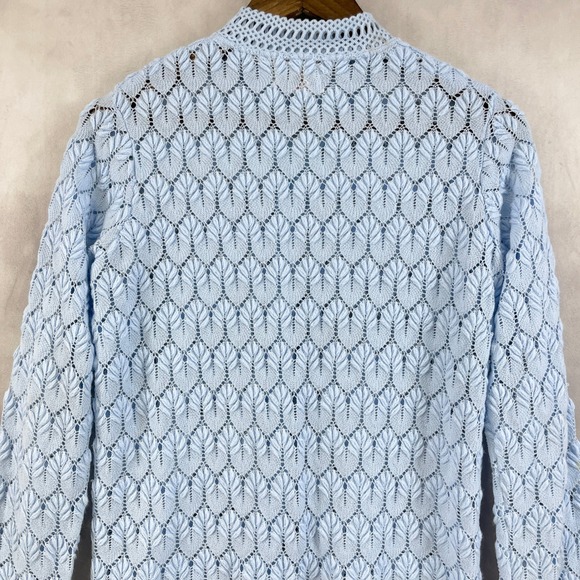 Vintage Montgomery Ward Womens 60s 70s Crochet Cardigan Japan Coquette Cottage - Picture 6 of 11